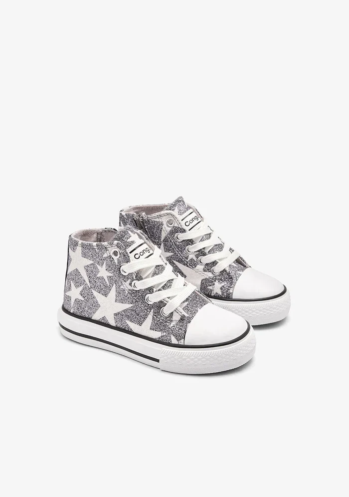 Zapatillas altas Brillo en la Oscuridad Plateadas