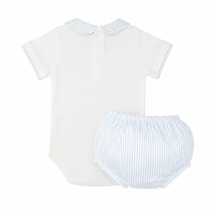 Body con Ranita Niño Rayas Azul Claro - Imagen 3