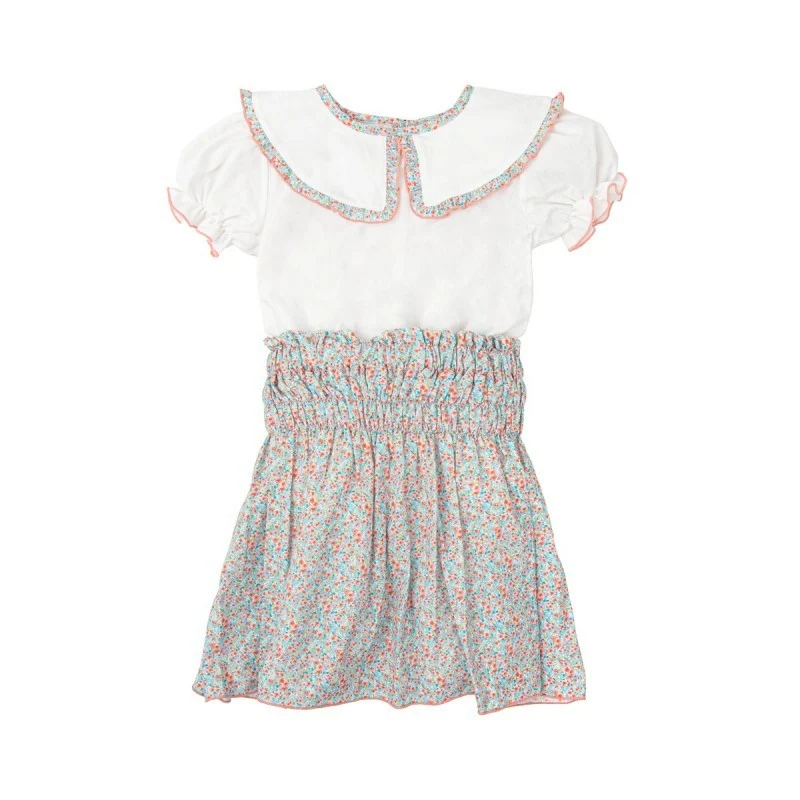 Vestido con Cuello y Falda Floral - Imagen 2