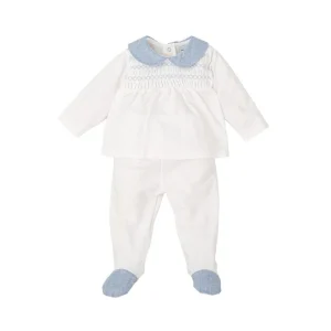 Conjunto Polaina Nido Abeja Azul