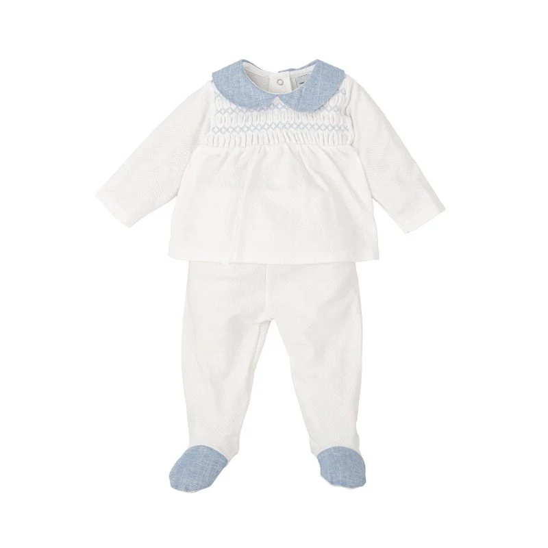Conjunto Polaina Nido Abeja Azul