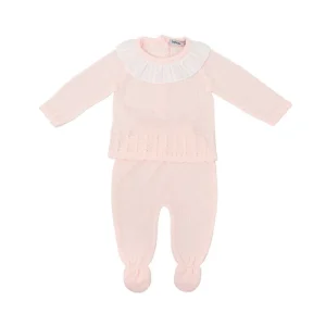 Conjunto Polaina Punto Rosa Manga Larga