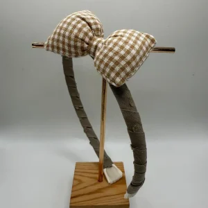 Diadema Plumeti Bow Beige
