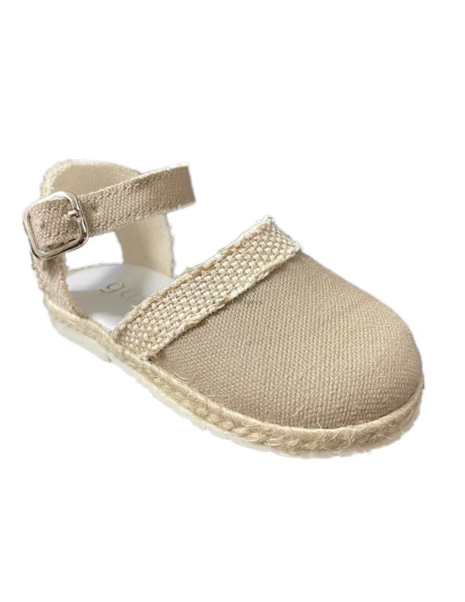 Esparteña Hebilla Taupe y Lino - Imagen 2