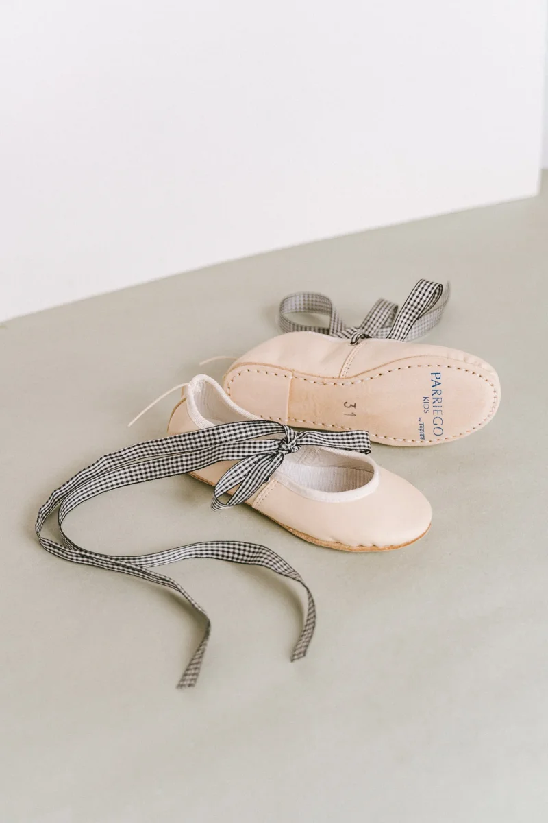 Bailarina Mónica - Beige con Cintas Vichy - Imagen 4