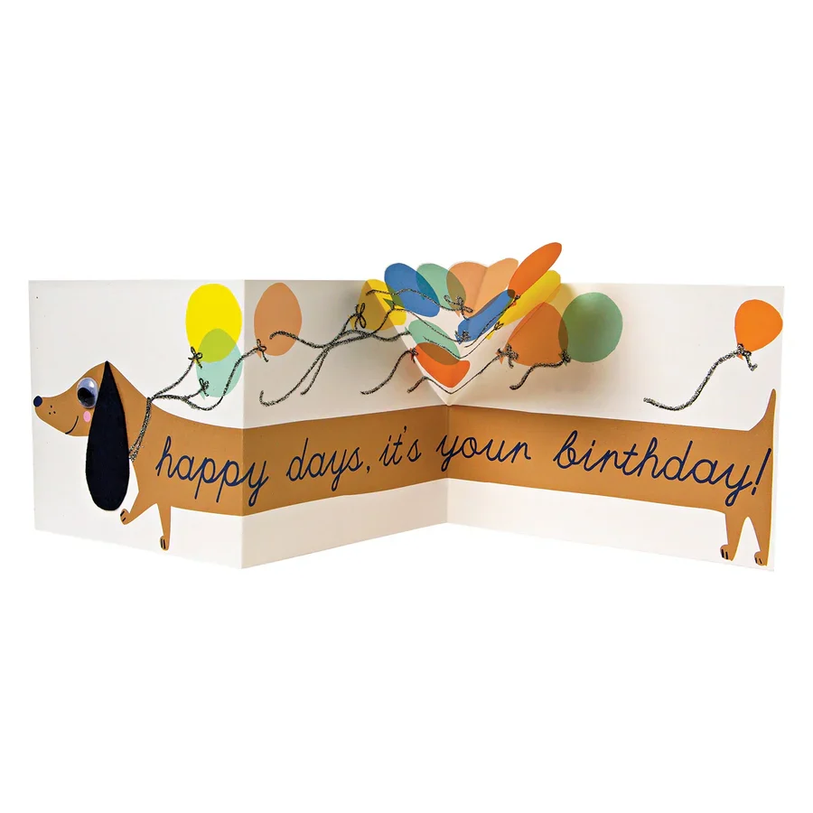 Tarjeta Popup Sausage Dog