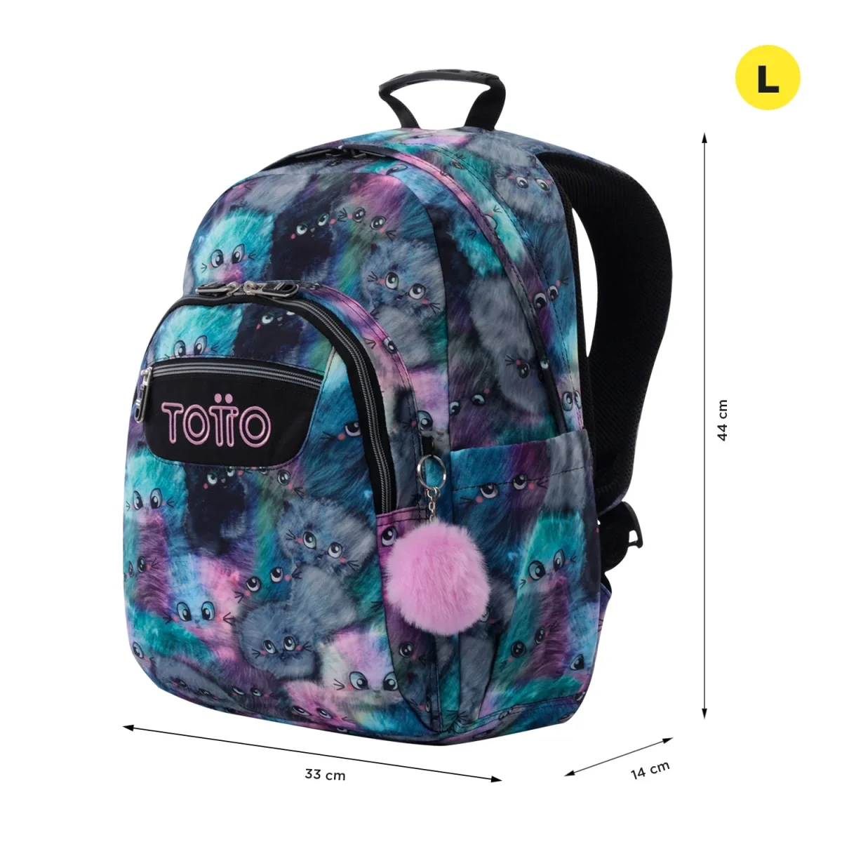 Mochila Totto Acuareles Kitten - 44cm - Imagen 3
