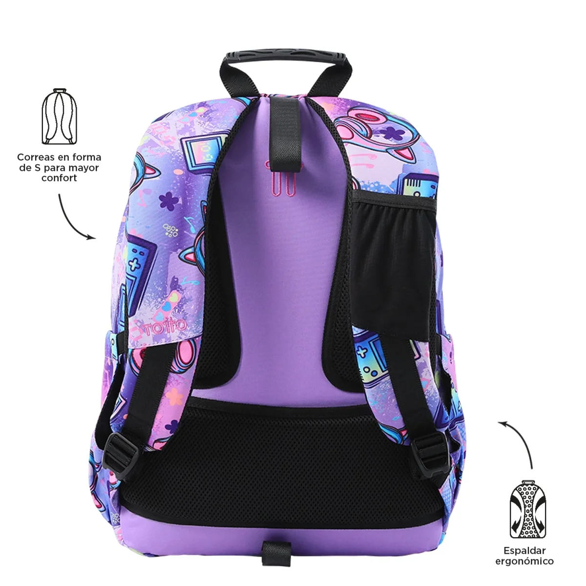 Mochila Totto Acuareles Meowsical - 44cm - Imagen 4