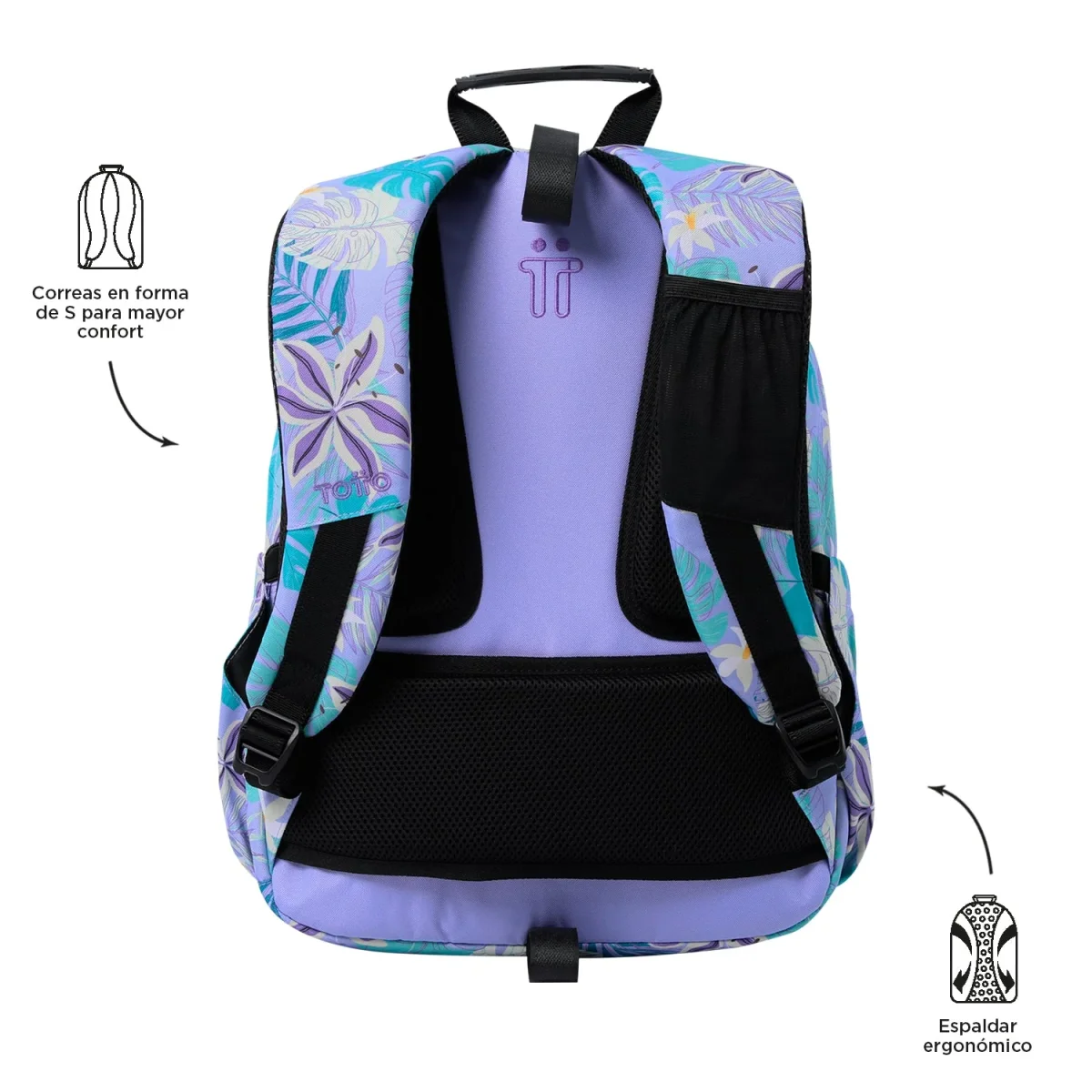 Mochila Totto Acuareles Morado - 44cm - Imagen 6