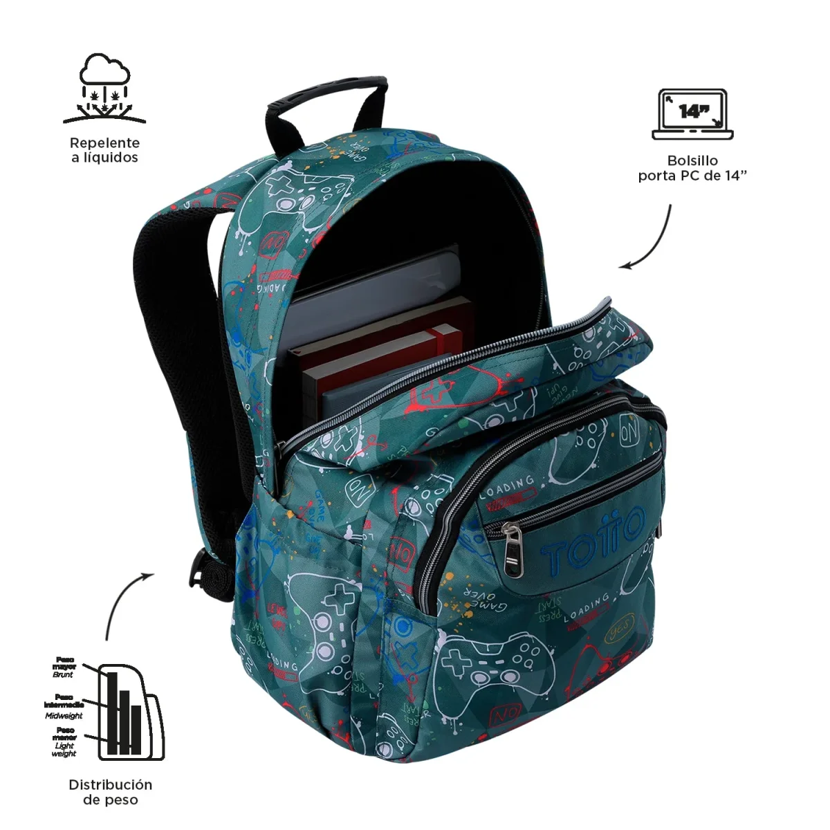 Mochila Totto Acuareles Sticks - 44cm - Imagen 5