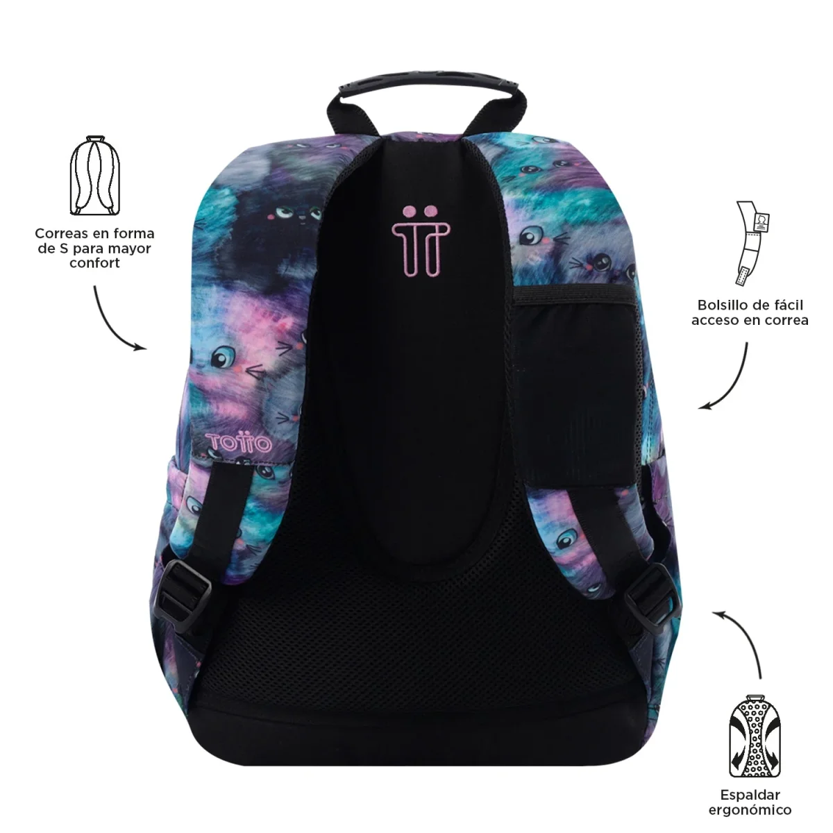 Mochila Totto Gommas Kitten- 39 cm - Imagen 6