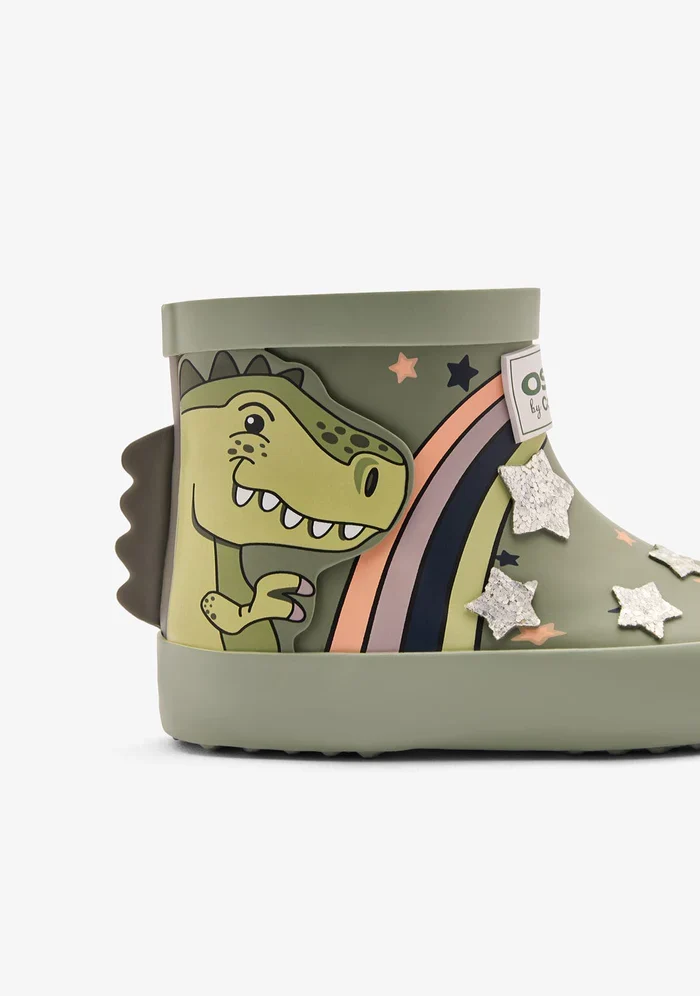 Botas de Lluvia Dinosaurio Khaki - Imagen 4
