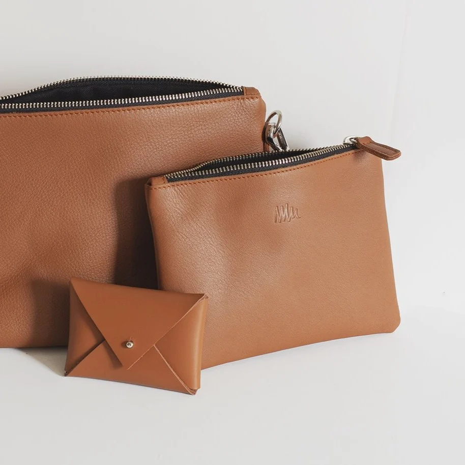 Cartera de cuero camel - Imagen 5