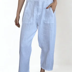 Pantalón Italiano 100% Lino, color Blanco