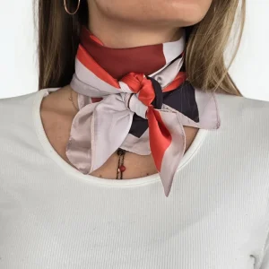 Pañuelo Estampado, Guinda con Rosado