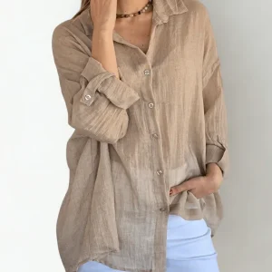 Blusa de Algodón, color Beige