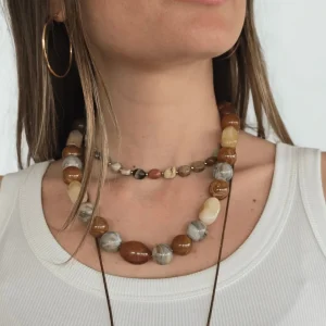 Collar Piedra Jade, color Cafés