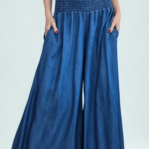 Pantalón Palazzo Italiano Tencel, color Azul