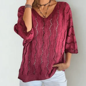 Sweater Italiano teñido, color Guinda