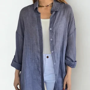 Blusa de Algodón, color Azul