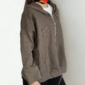 Chaqueta Italiana Bordada, color Chocolate