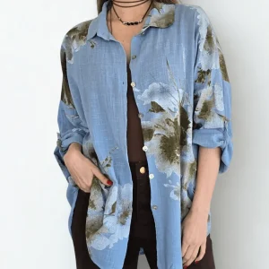 Blusa Estampada, fondo Celeste