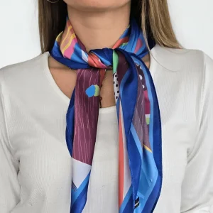Pañuelo Estampado, Orilla Azul Rey