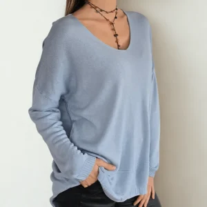 Sweater Italiano ancho, color Celeste