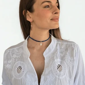 Colla Azul con Piedra Blanca