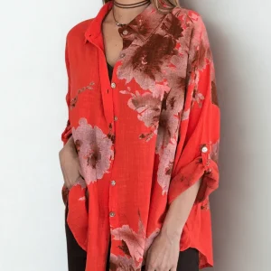 Blusa Estampada, fondo Coral