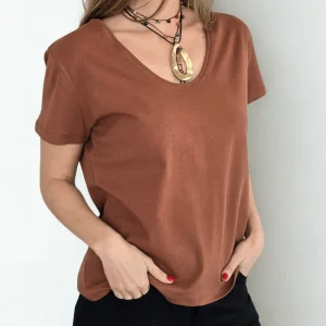 Polera Básica, color Terracota