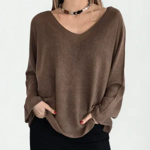 Sweater Italiano de Hilo, color Chocolate
