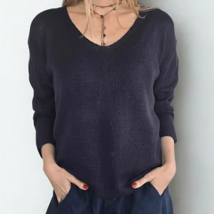 Sweater Básico escote en V, color Azul