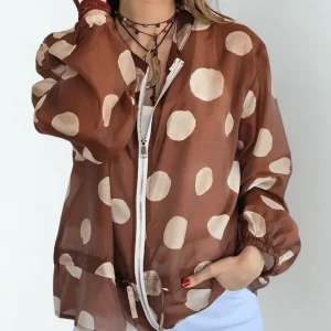 Chaqueta Italiana Lunares, fondo Terracota