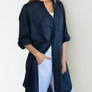Blusa Italiana Larga, color Azul