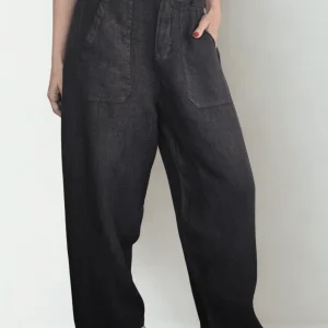 Pantalón Italiano 100% Lino, color Chocolate