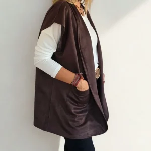 Chaqueta Italiana sin mangas, color Choclate