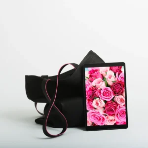 Tote market de cuero negro